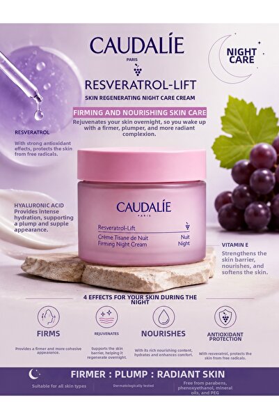 Caudalie Resveratrol-Lift Skin Renewing Night Care Cream 50 ml - Firming and ...