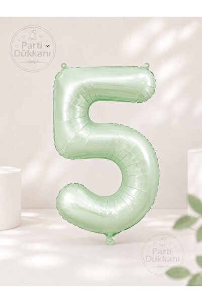 Parti Dükkanı 5 Number Foil Balloons 34 Inch 76 cm Retro Green |   Helium Com...