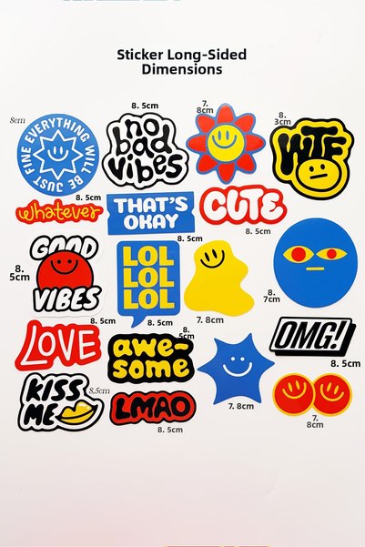Baprile The Dump V Fun Sticker Collection 18 Piece Laptop Skateboard Thermos Sticker Set