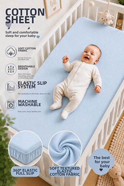 TEXTİLEGARDEN 100% Cotton Combed Cotton, Elastic Baby Sheet, Organic Cotton, ...