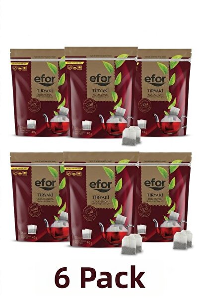 EFOR ÇAY إيفور ديمليك أكياس شاي تيريكي 40 جرام 25 قطعة × 6 قطع