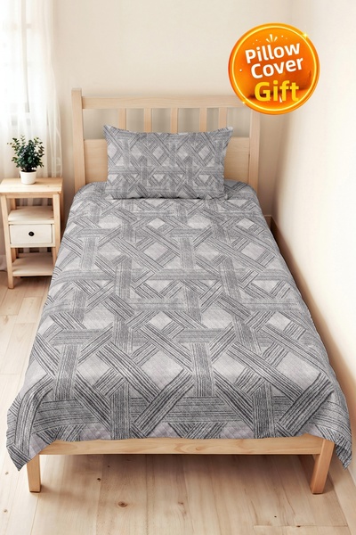 Evimde Bambaşka Gray Geometric Modern Young Room Single Pique Set-Anthracite ...
