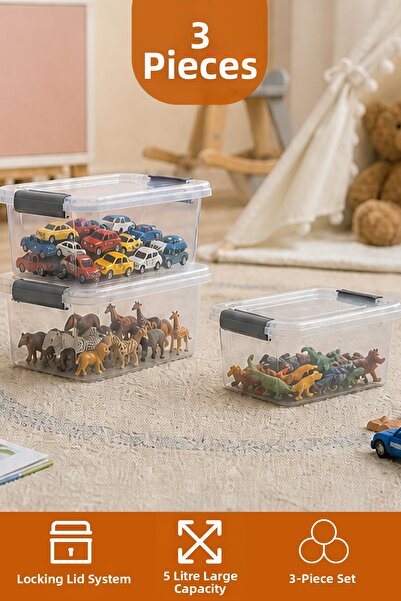 Evmarketi 3-Piece Storage Container Rectangular Multi-Purpose Toy Storage Box...