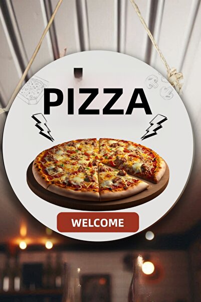 SHELİFE Double Sided Welcome Sign for Pizza Parlor, Pizza Shop Door Wall Pain...