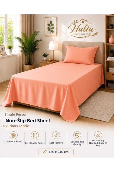 hulia home Ranforce Non-Elastic Sheet Set, Single Size, Raw Cotton Pillowcase...