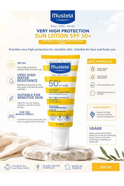 Mustela Very High Protection Spf50+ Sunscreen Lotion 200 ml – High Sun Protec...