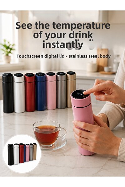 Marsilyan Portable Steel Thermos with High Heat Protection New Generation Ilk...