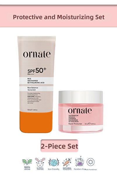 ORNATE Moisturizing and Rice Extract Spf50+ Sunscreen Skin Care Set