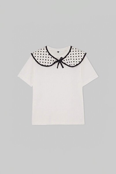 TRENDYOLKIDS تي شيرت محبوك سادة من إكرو TKDSS26TS00067
