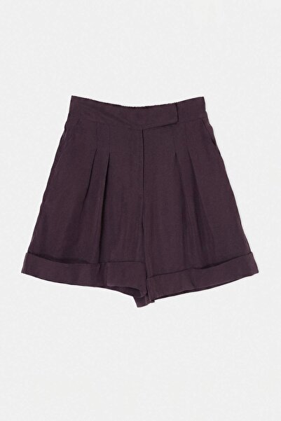 Drop by TrendyolMilla Plum Modal Dvostruke Plisirane Udobne Kratke Hlače TDRS...