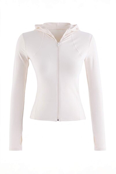 Trendyol Kollektion Ecru gebürstete Scuba-Strick-Sportjacke THMAW26SK00000