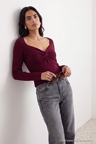 Trendyol Collection Pulover din tricotaj cu fir premium/fir special, culoare ...