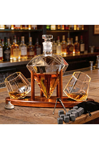 OEM Set decantor whisky cu 2 pahare Diamant Deluxe, 850 ml si 2 x 345 ml, cut...