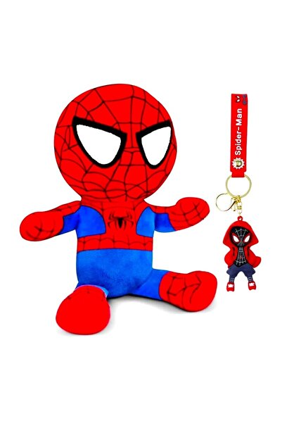velve Set Spiderman, jucarie de plus 30 cm si breloc, in punga cadou