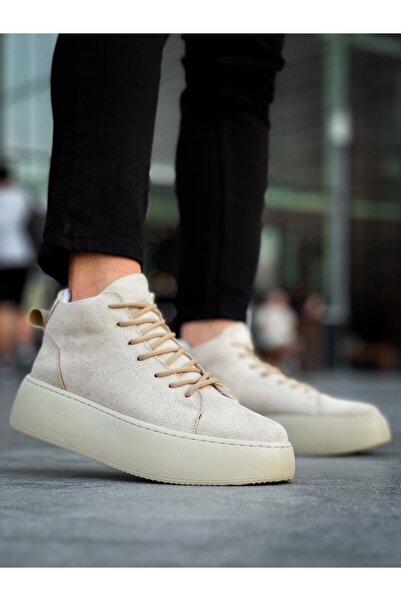 BOA Ανδρικές αθλητικές μπότες με ψηλή σόλα LE10 Lace-Up Εισαγόμενες Suede Cream