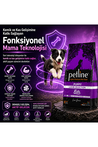 Petline Kemik Ve Kas Gelişimini Destekleyici- Kuzu Etli Yavru Köpek Maması 6 ...