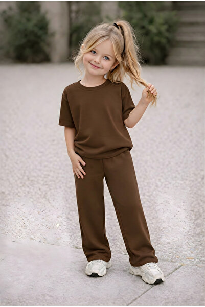 Kids Oversize Twinkle Neck Short Sleeve High Waist Bottom-Top Set