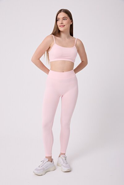 FOREVER MORE Aura Model Yüksek Bel Toparlayıcı Büzgü Detaylı Seamless Tayt