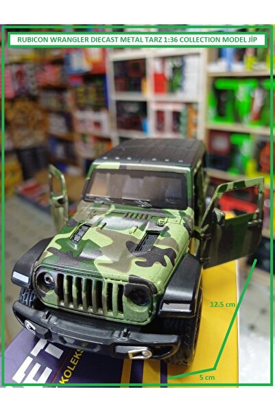 OYUNCAKSAHİLİ Jeep Wrangler Rubicon Metal Koleksiyon Model Jip Kapıları Bagaj...