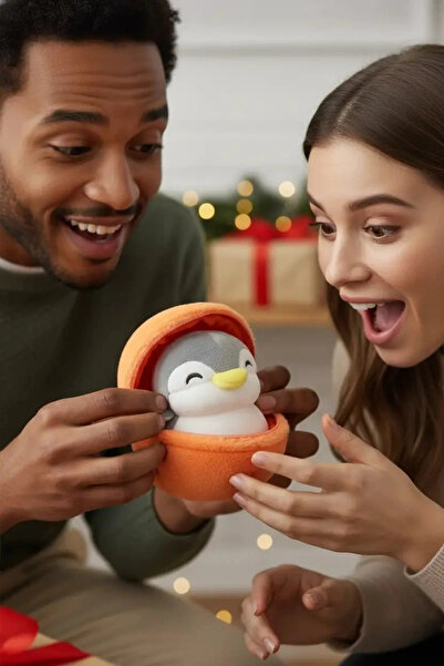 Miniso Lisanslı Meyve İçindeki Penguen Serisi Peluş Oyuncak Portakal – Yumuşa...