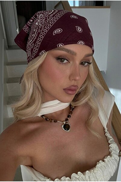 Goldmine Unisex Ethnic μοτίβο 100% βαμβακερό μπαντάνα Claret Red