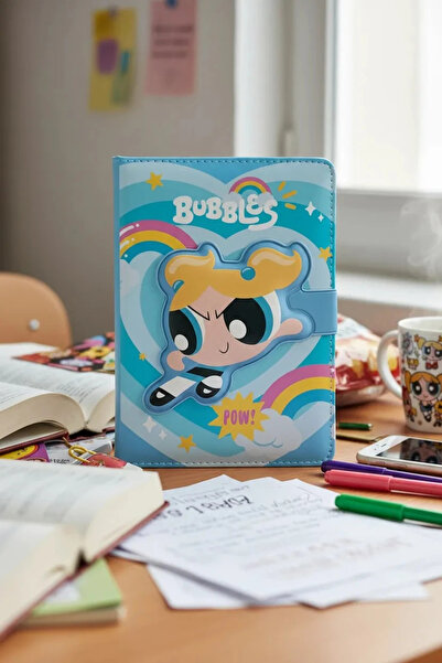 Powerpuff Girls Bubbles Lisanslı Manyetik Kapaklı Not Defteri – Mıknatıslı Ko...