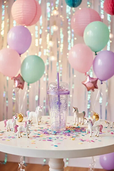 Miniso My Little Pony Lisanslı Çift Cidarlı Pipetli Su Şişesi – Simli ve Renk...