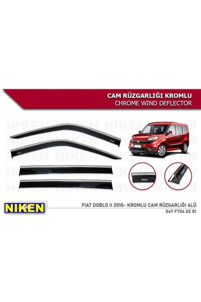 Niken Fiat Doblo 2010-2022 Kromlu Cam Rüzgarlığı