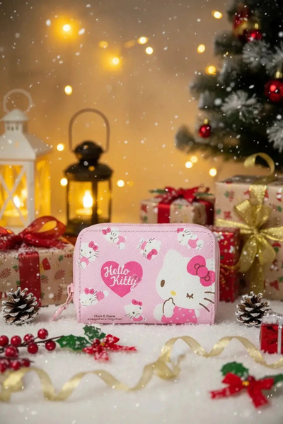 SANRIO Lisanslı Hello Kitty Pembe Serisi Fermuarlı Mini Çanta 11 Cm