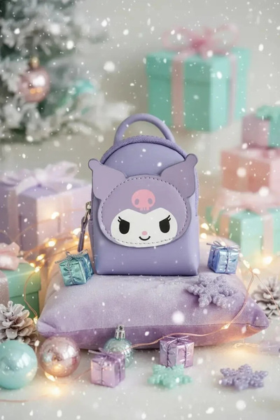 SANRIO Lisanslı Kuromi Mini Bozuk Para Çantası Mor 12 Cm