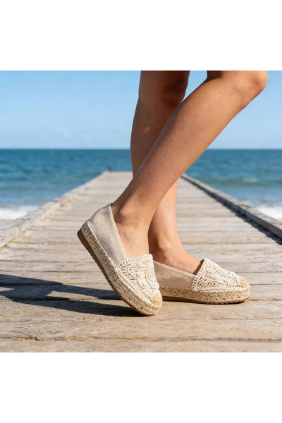 Tmall Espadrile pentru femei, din material textil, TD1281, bej