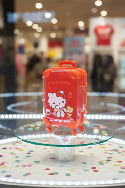 SANRIO Lisanslı Hello Kitty Mini Bavul Saklama Kutusu – Şeffaf Kapaklı 13 Cm