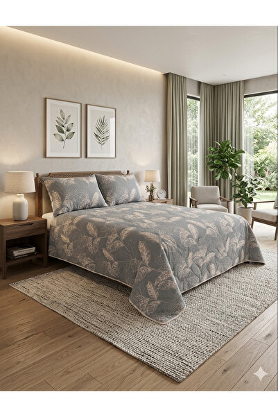 VİLERA HOME طقم غطاء سرير مزدوج مقاس باتال مع غطاء وسادة 230*250