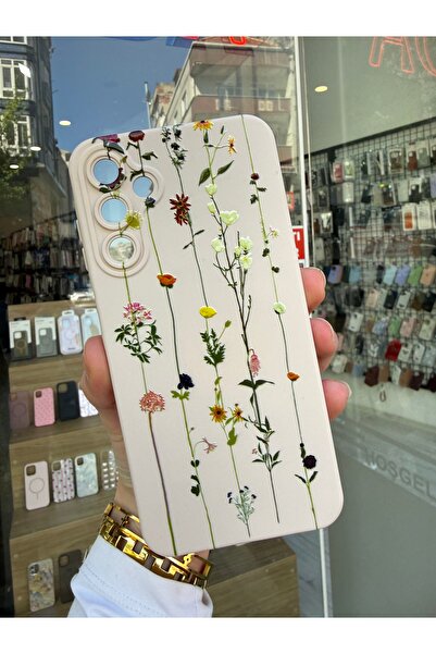 OVADA Samsung Galaxy A34 Uyumlu Sarmaşık Ve Çiçek Desenli Silikon Telefon Kılıfı