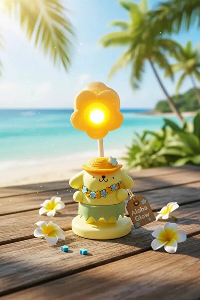 SANRIO Lisanslı Pompompurin Yaz Plajı Serisi Göz Yormayan LED Aydınlatmalı De...