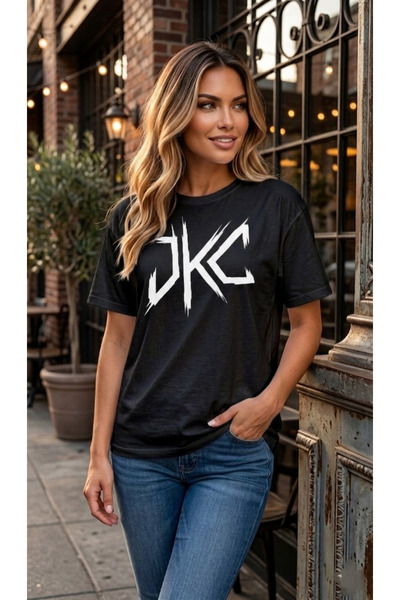 JAKC WAYS Tricou de damă supradimensionat cu imprimeu JKC / Calitate Premium