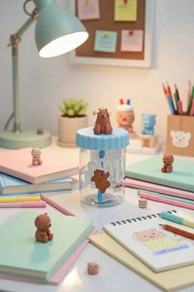Miniso We Bare Bears Lisanslı Askılı Plastik Şişe 520 mL - Boz Ayı Tasarımlı ...