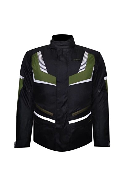 MOTOANL Motorcycle Coat Maxdura Fabric 4 Seasons Long Model Motor Coat Green