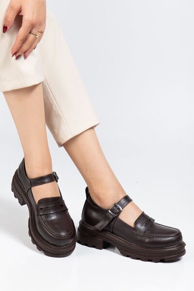 HWNLİFE 745-771 Brown Casual High-Top Loafer Shoes