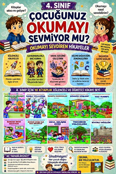 Ata Yayıncılık 4.Sınıf Okumayı Sevdiren 10 lu Hikaye Seti 6 (80 Sayfa)