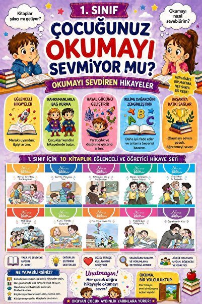 Ata Yayıncılık 1.Sınıf Okumayı Sevdiren 10 lu Hikaye Seti 11 (32 sayfa)