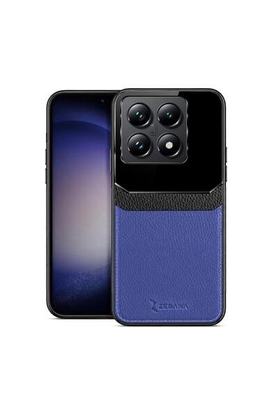 Zebana Xiaomi Mi 14t Pro Compatible Case Zebana Lens Leather Case Navy Blue