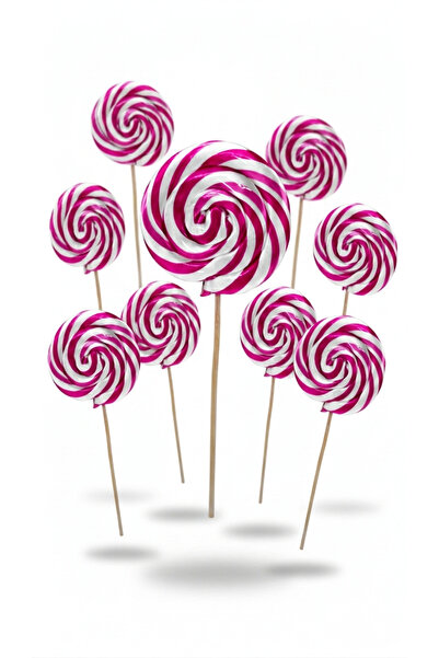 GAGA MÜMESSİLLİK Büyük Boy 20 Li Pembe Sosyete Şeker Lolipop Çubuklu Çocuk Do...