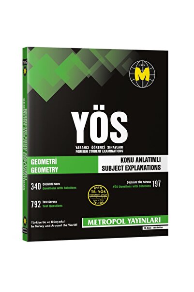Metropol Yayınları TR-YÖS GEOMETRİ (KONU ANLATIMLI-ÖRNEK ÇÖZÜMLÜ)