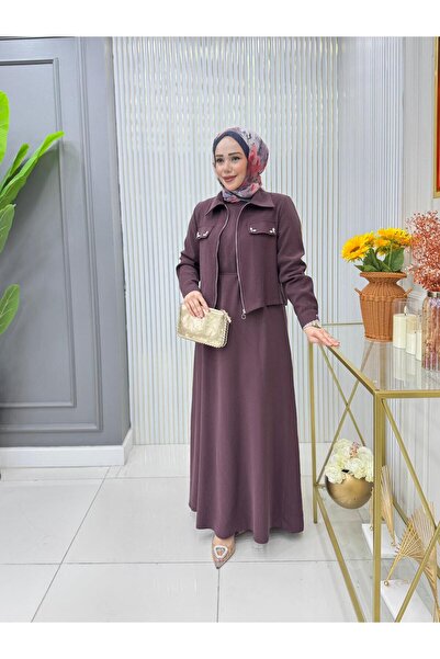 GK Σετ Φόρεμα με Υφασμάτινο Μπουφάν Tansel