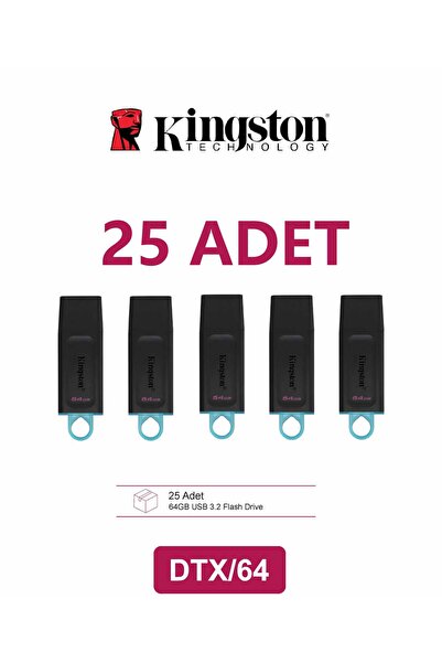 Kingston 25 Adet Flash Bellek 64 GB 3.2 DTX-64GB