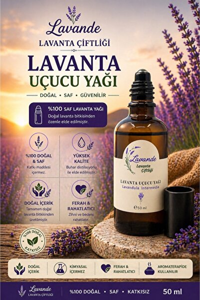 Lavande Lavanta Çiftliği Lavender Oil (L.Intermedia) 50 ml Roll on Bottle