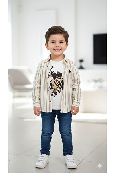 ZEYBABY Cămașă de sărbătoare, tricou, pantaloni, set 3 piese pentru băieți