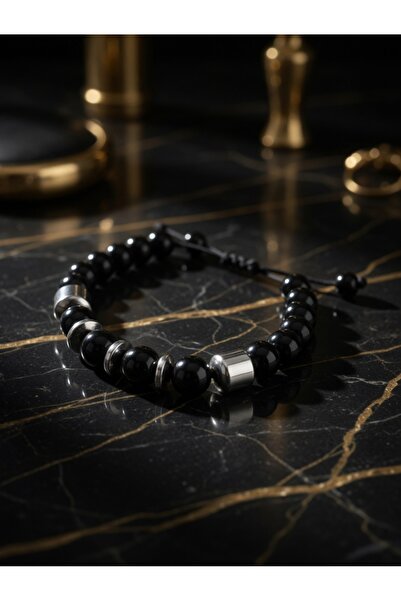 Liacharm Father's Day Gift Hematite Natural Stone Black Macrame Braided Rope ...