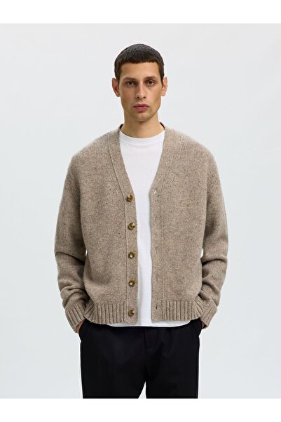SELECTED Strickjacke Relaxed Fit Wollgemisch